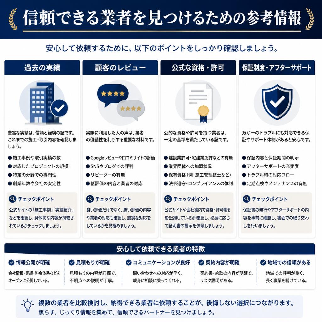 安心して依頼できる業者の選び方