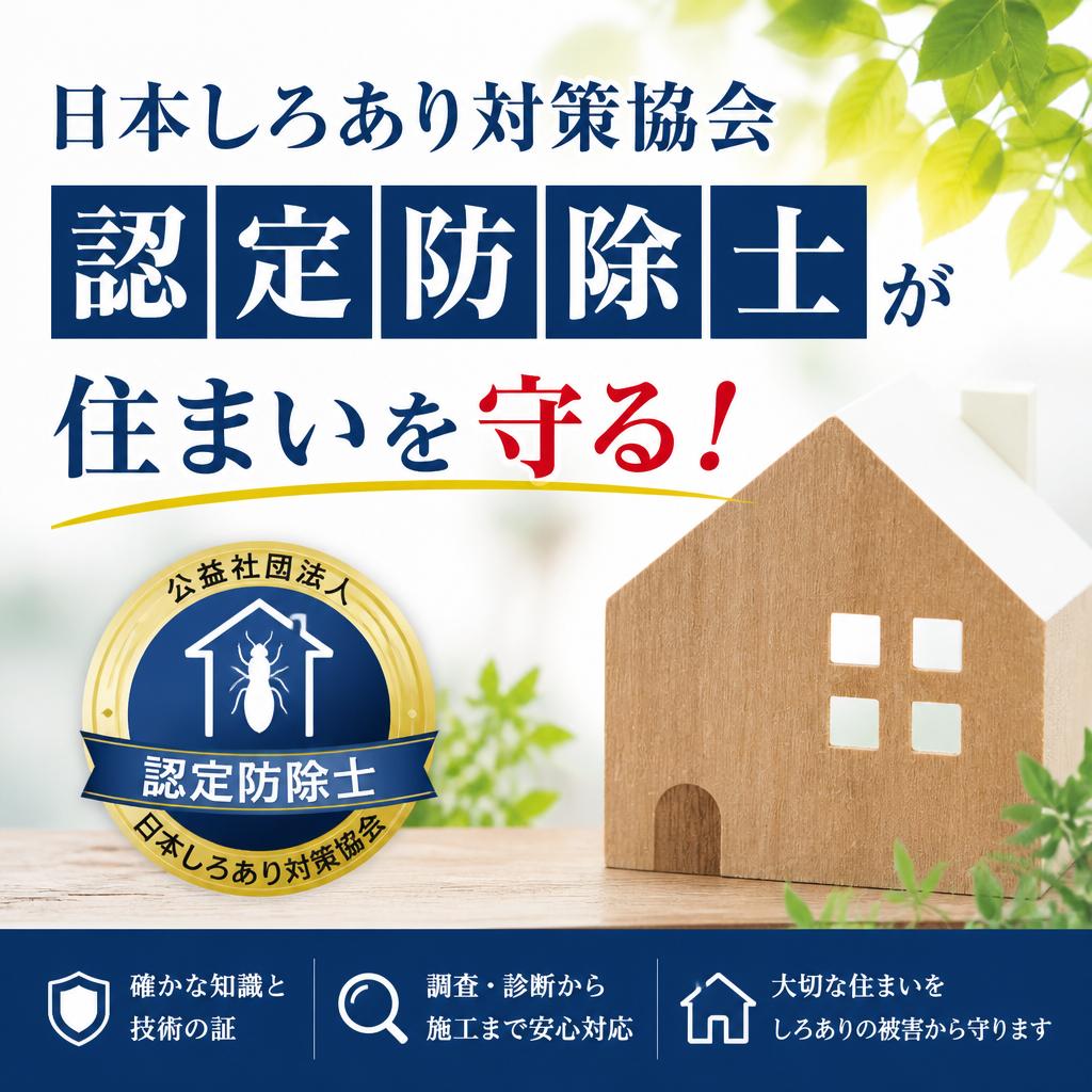 日本しろあり対策協会認定防除士が住まいを守る！
