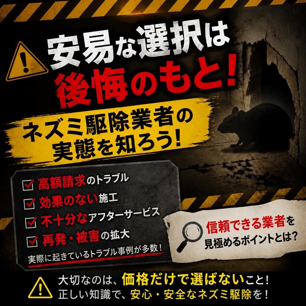 安易な選択は後悔のもと！ネズミ駆除業者の実態を知ろう！