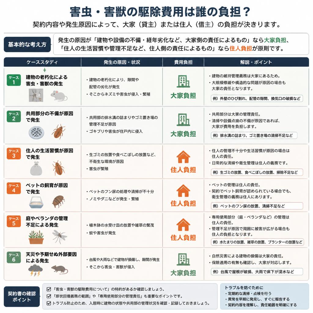 駆除費用の負担は誰がする？