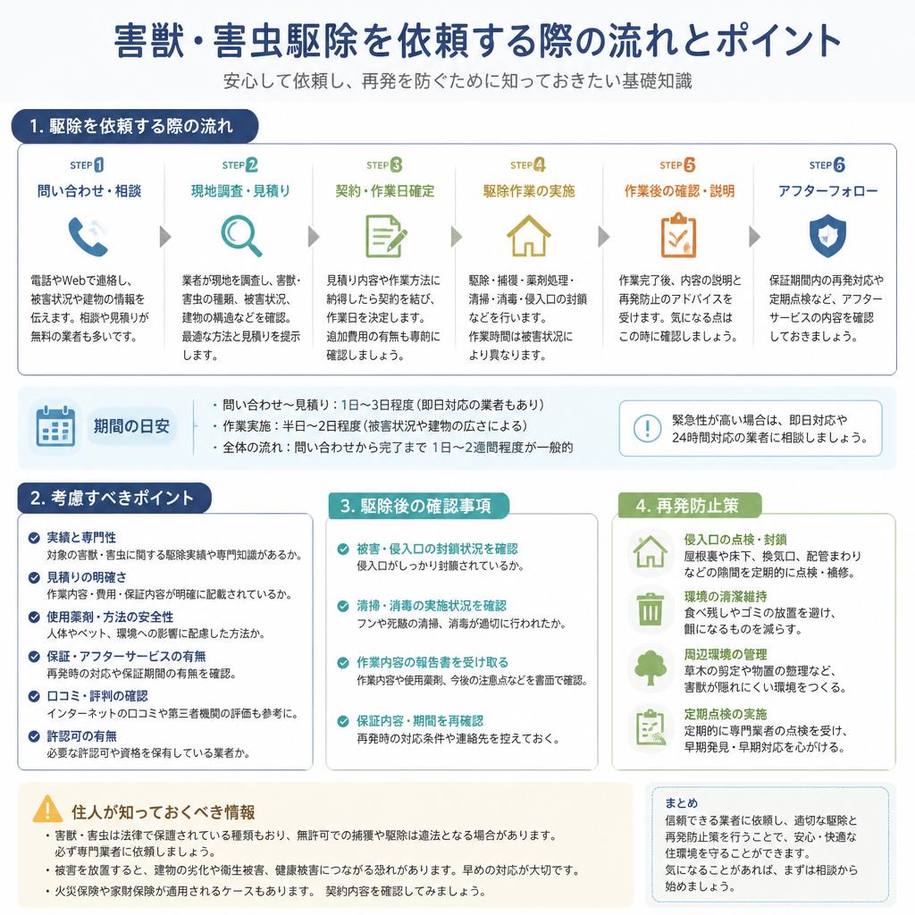 駆除の流れと注意点