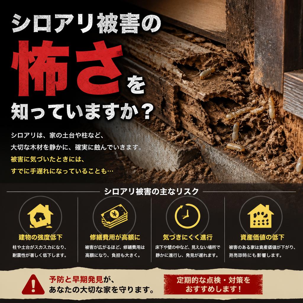 シロアリ被害の怖さを知っていますか？
